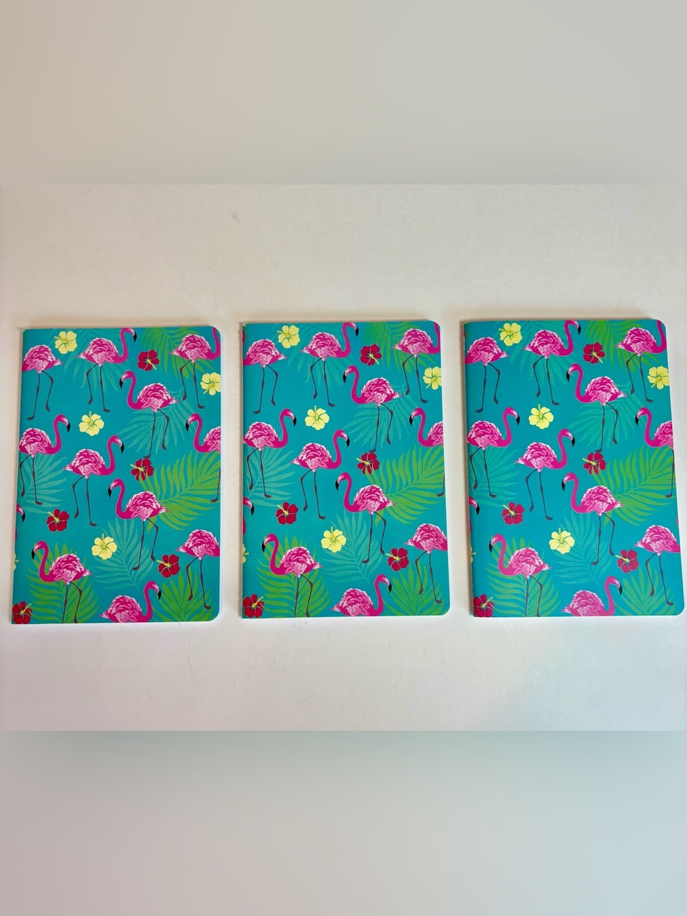NEW Set of 3 Tropical Flamingo Lined Notebooks Journals OCS Designs Paradise